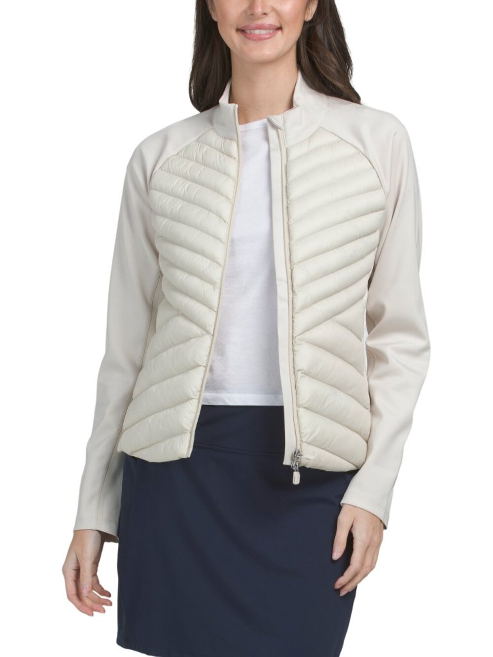 ⭐ G/FORE Hybrid Quilted Stretch Tech Interlock Jacket in Stone - Picture 1 of 2